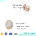 Hidrófilo / hidrofóbico Tecido não tecido para fralda